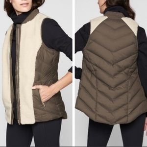 Athleta Responsible Down Vest Sherpa Green Medium